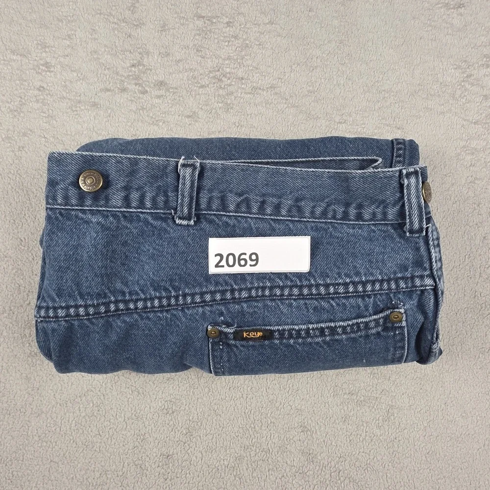 Vintage KEY Jeans Mens 50x30 (46x28) Blue Suspender Buttons Workwear Made in USA
